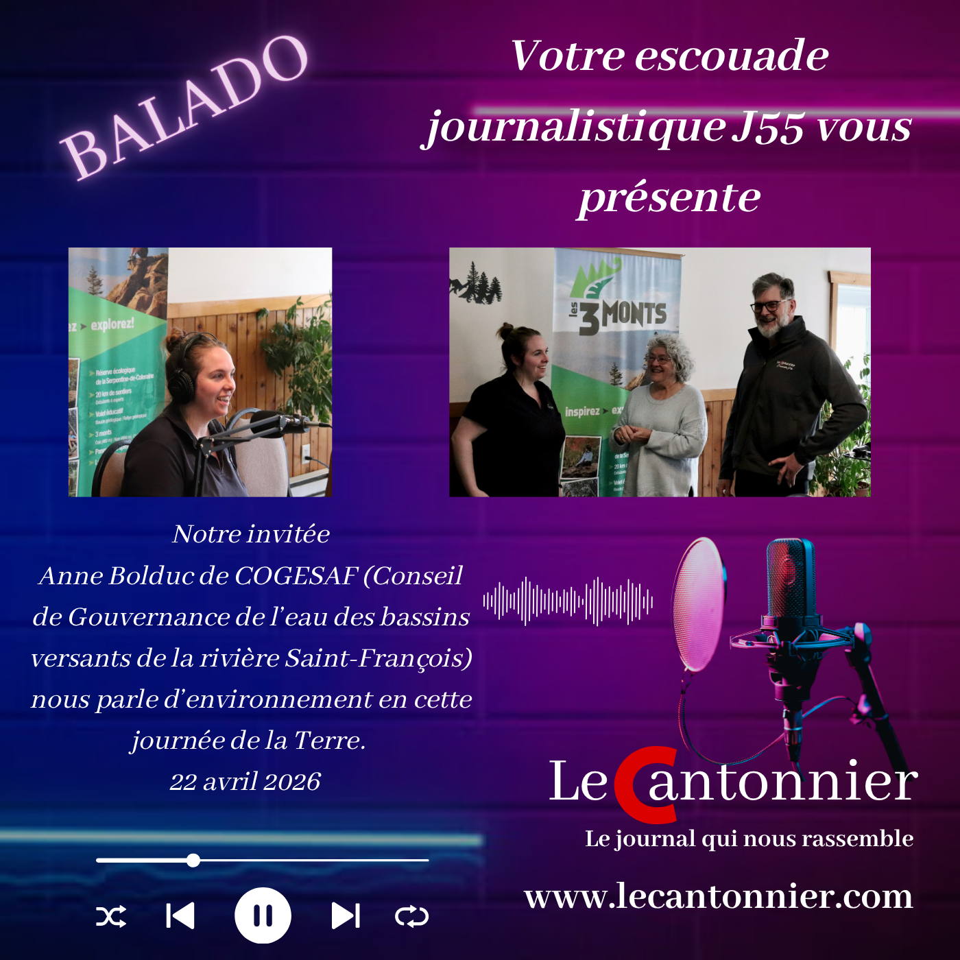 EscouadeJ55 Journal Le cantonnier de Disraeli - Balado Journée de la terre - Mai 2026