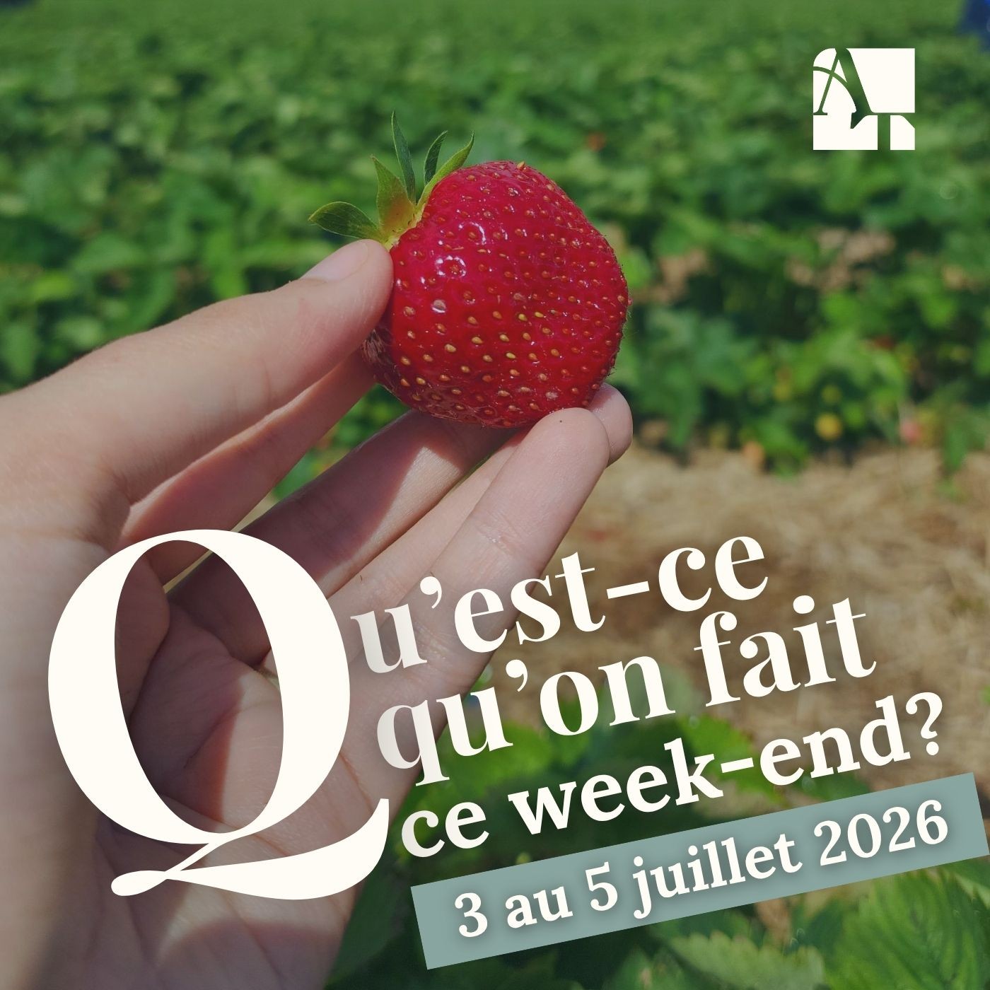 Qu'est-ce qu'on fait ce week-end?| 3 au 5 juillet 2026